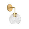 wall sconce gold brass clear glass round modern