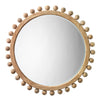 round wood mirror with ball beads