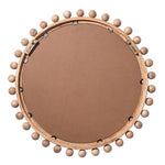 round wood mirror with ball beads