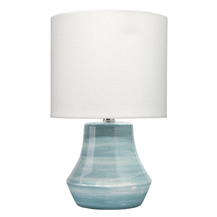 aqua blue white table lamp