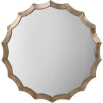 Antique Silver Round Scalloped Mirror