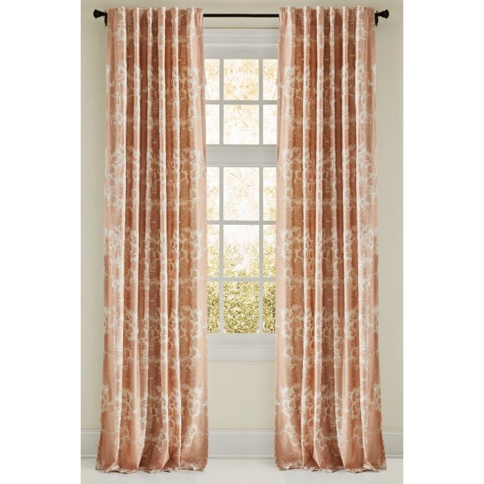 curtain panel luxury cotton metallic rose gold print drapes