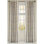 curtain panel luxury cotton metallic silver print