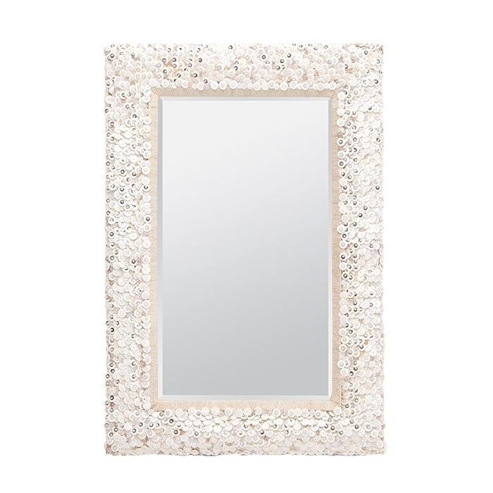 mirror rectangle pearl white coco bead made goods