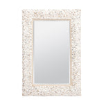 mirror rectangle pearl white coco bead made goods