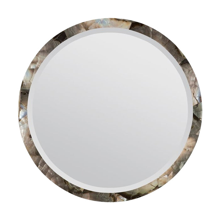 Designer Luxury Wall Hung Albert Mirror Mother of Pearl Shell Silver