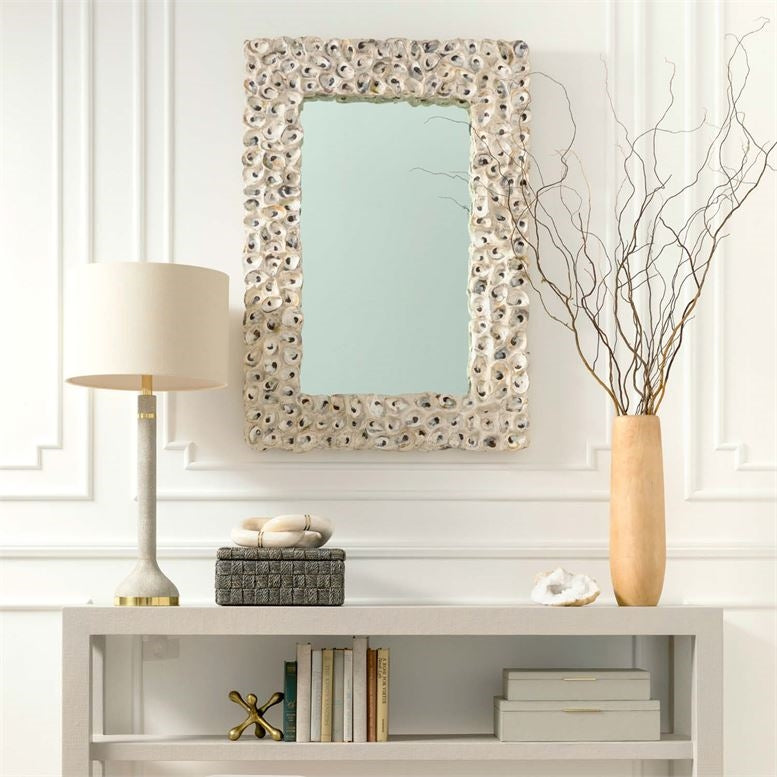mirror rectangle natural oyster shell made goods
