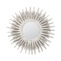 mirror round oval sunburst distressed silver spikes made goods layered teak