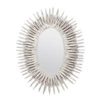 mirror round oval sunburst distressed silver spikes made goods layered teak