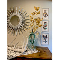 mirror round oval sunburst distressed silver spikes made goods layered teak