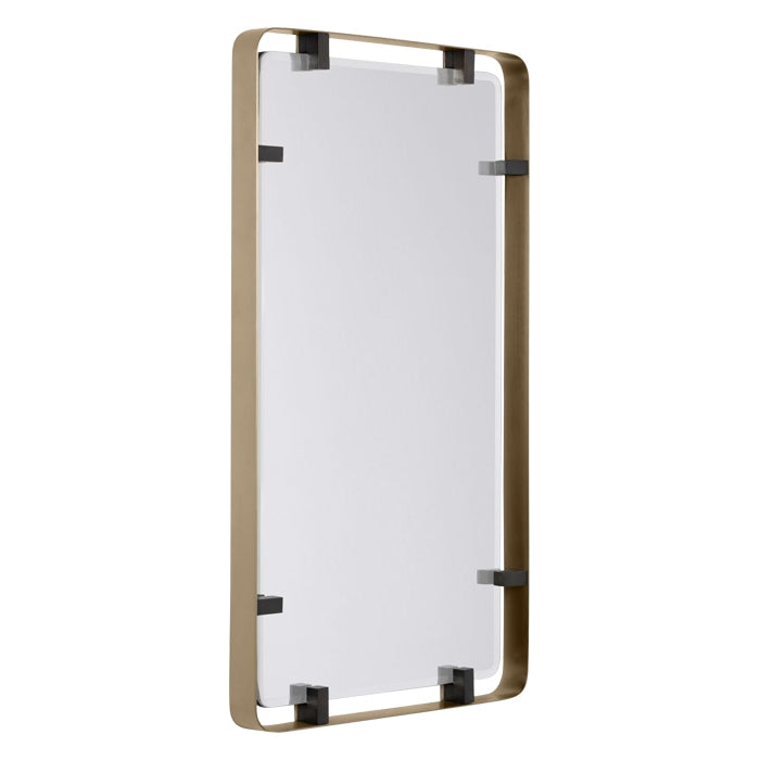 matte brass modern wall mirror