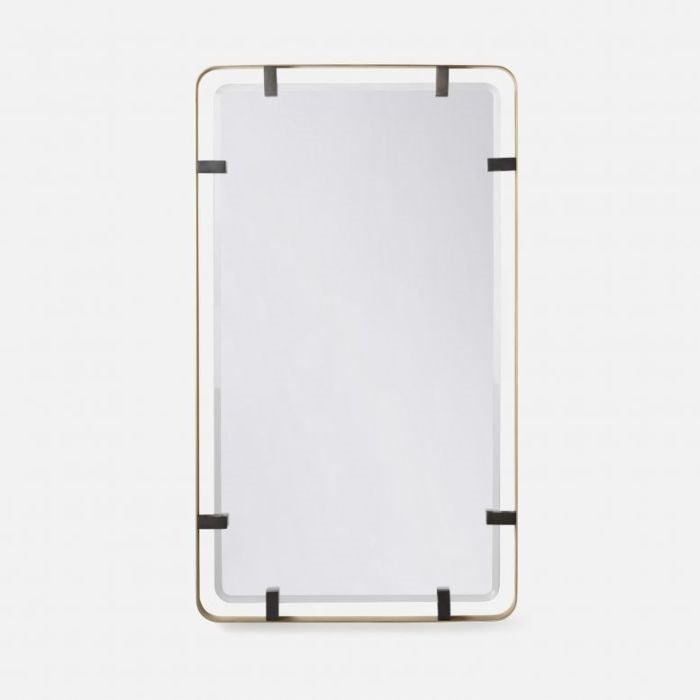 matte brass modern wall mirror