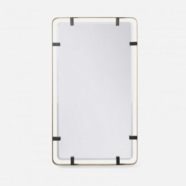 matte brass modern wall mirror