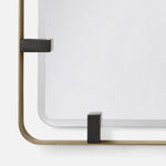 matte brass modern wall mirror