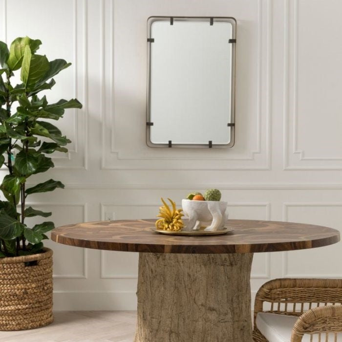 matte brass modern wall mirror