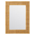 natural rattan frame beveled wall mirror