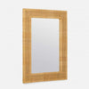natural rattan frame beveled wall mirror