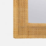 natural rattan frame beveled wall mirror