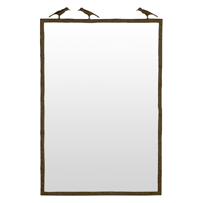 wall mirror bronze metal birds