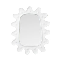 white concrete mirror ivory paper mache curved