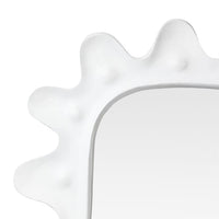 white concrete mirror ivory paper mache curved