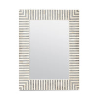 mirror rectangle bone gray resin made goods