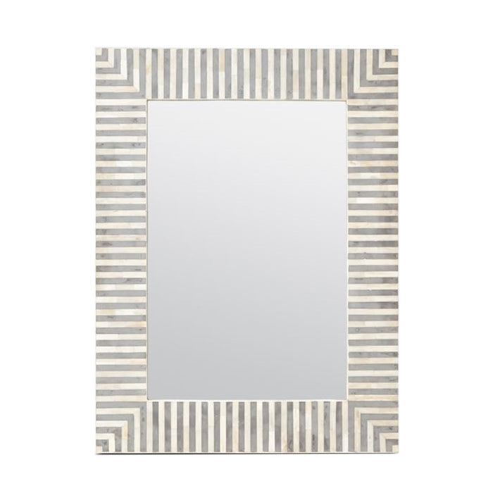 mirror rectangle bone gray resin made goods