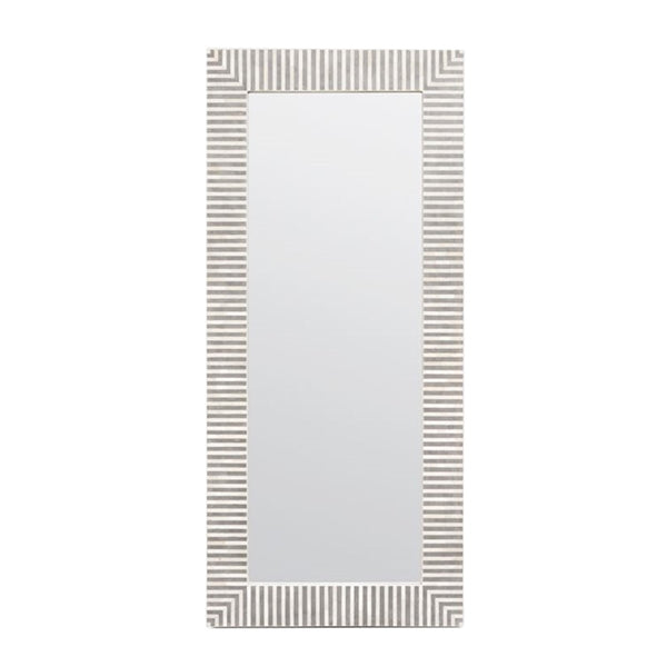 mirror rectangle bone gray resin made goods