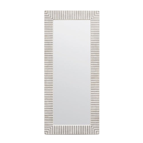 mirror rectangle bone gray resin made goods