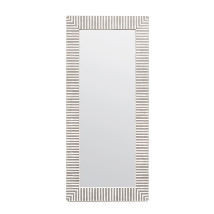 mirror rectangle bone gray resin made goods