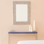 mirror rectangle bone gray resin made goods