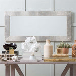 mirror rectangle bone gray resin made goods