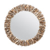 natural oyster shell wall mirror organic round