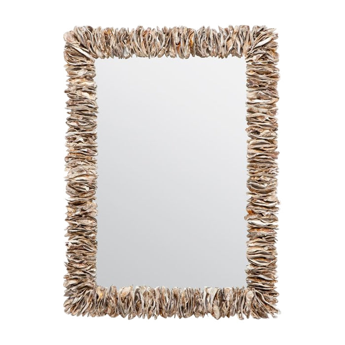 natural oyster shell wall mirror organic rectangle round