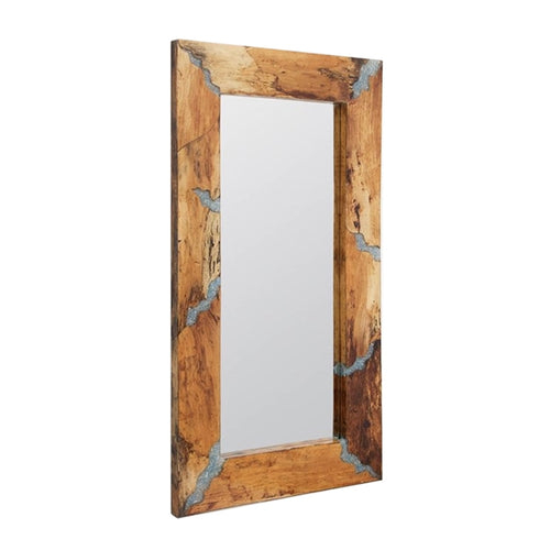 mirror rectangle natural resin crushed blue glass made goods