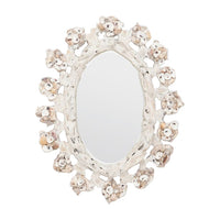 cream oyster shell natural white wash wood mirror