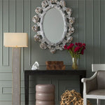 cream oyster shell natural white wash wood mirror