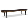 dining table tapered legs distressed black gold mahogany