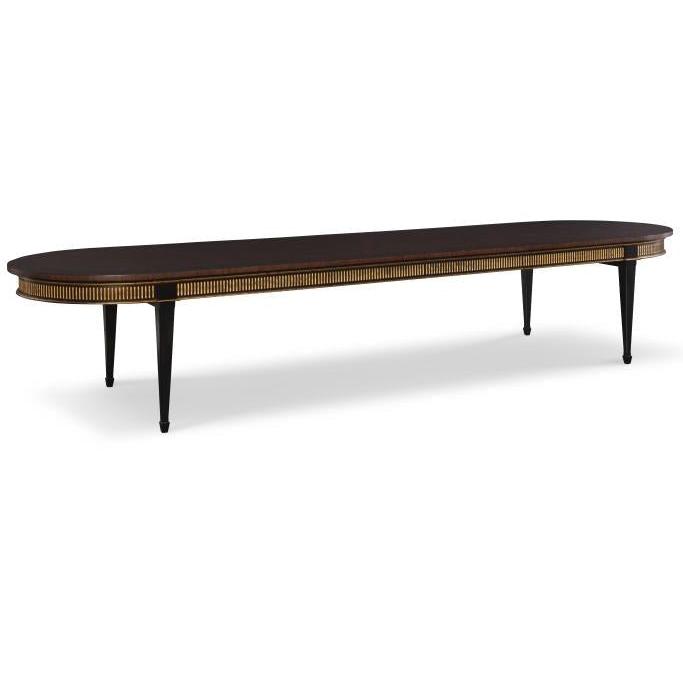 dining table tapered legs distressed black gold mahogany