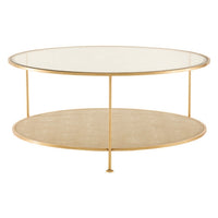 gold shagreen cocktail table round