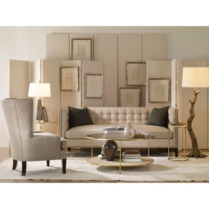 gold shagreen cocktail table round