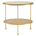 gold beveled glass end table shagreen contemporary