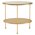gold beveled glass end table shagreen contemporary