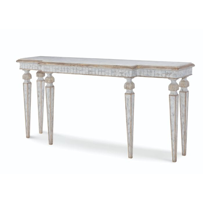 console table hand carved taupe gray marble