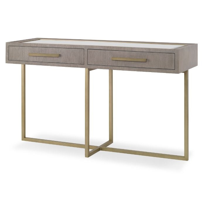 gold hardware console table gray gold metal
