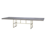dining table gray oak gold finish metal base