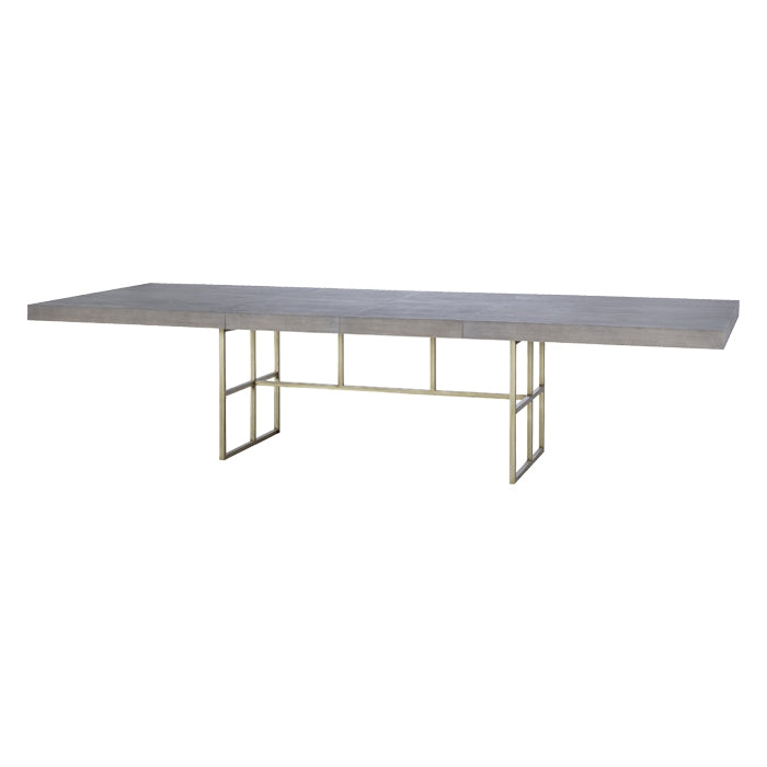 dining table gray oak gold finish metal base