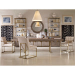 dining table gray oak gold finish metal base