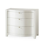 chest ivory faux shagreen leather three drawer brass