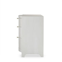 chest ivory faux shagreen leather three drawer brass